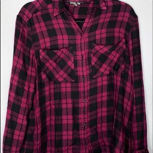 Maroon and black flannel